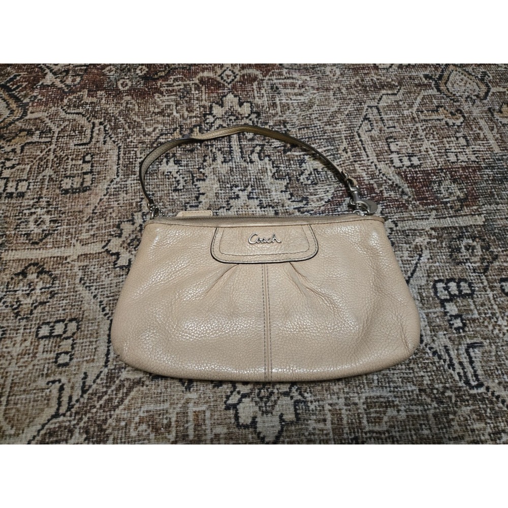 Coach Vintage Y2K Beige Leather Mini Shoulder Bag Purse Hang Tag